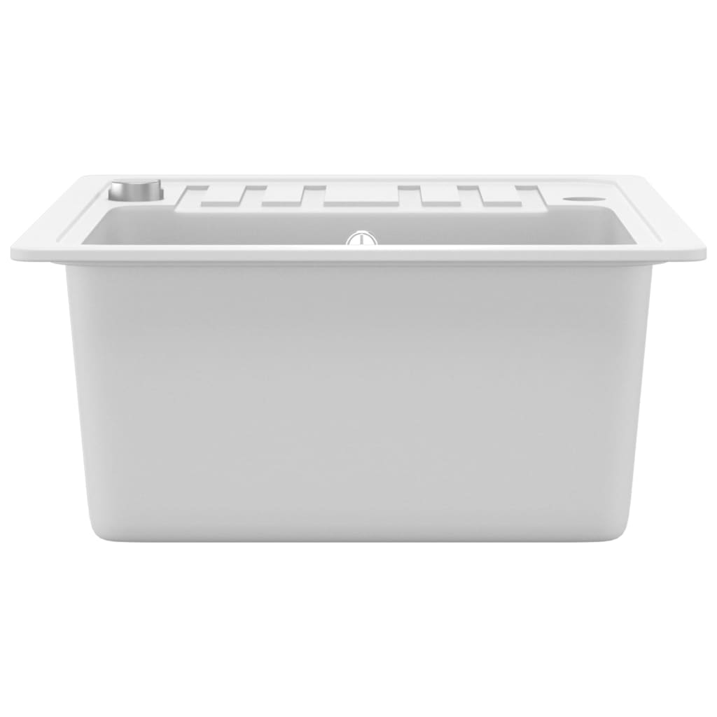 Granite Kitchen Sink Single Basin White