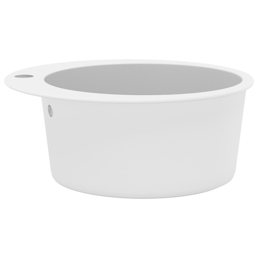 Granite Kitchen Sink Single Basin Round White