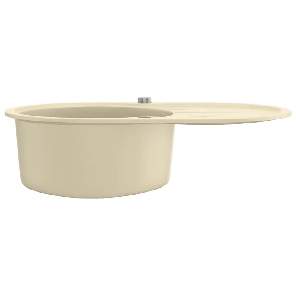 Granite Kitchen Sink Single Basin Oval Beige