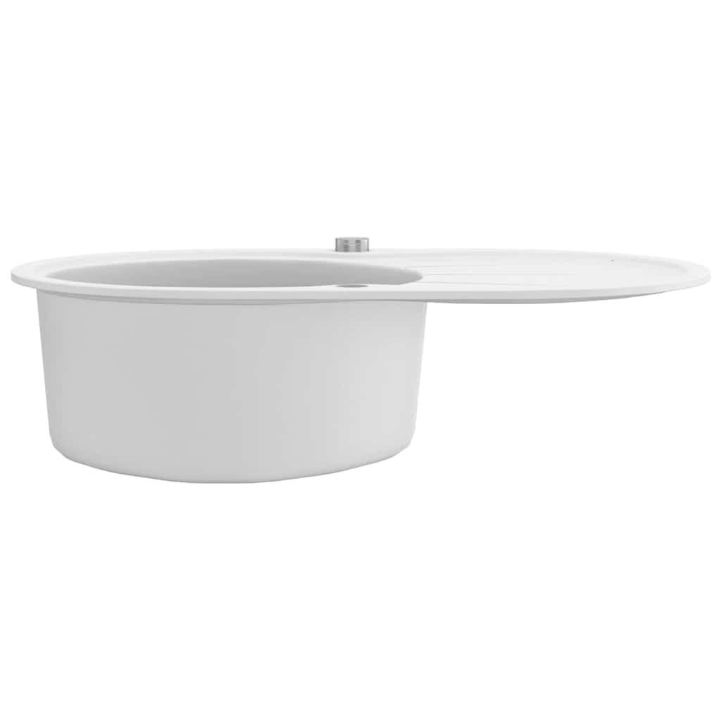Granite Kitchen Sink Single Basin Oval White