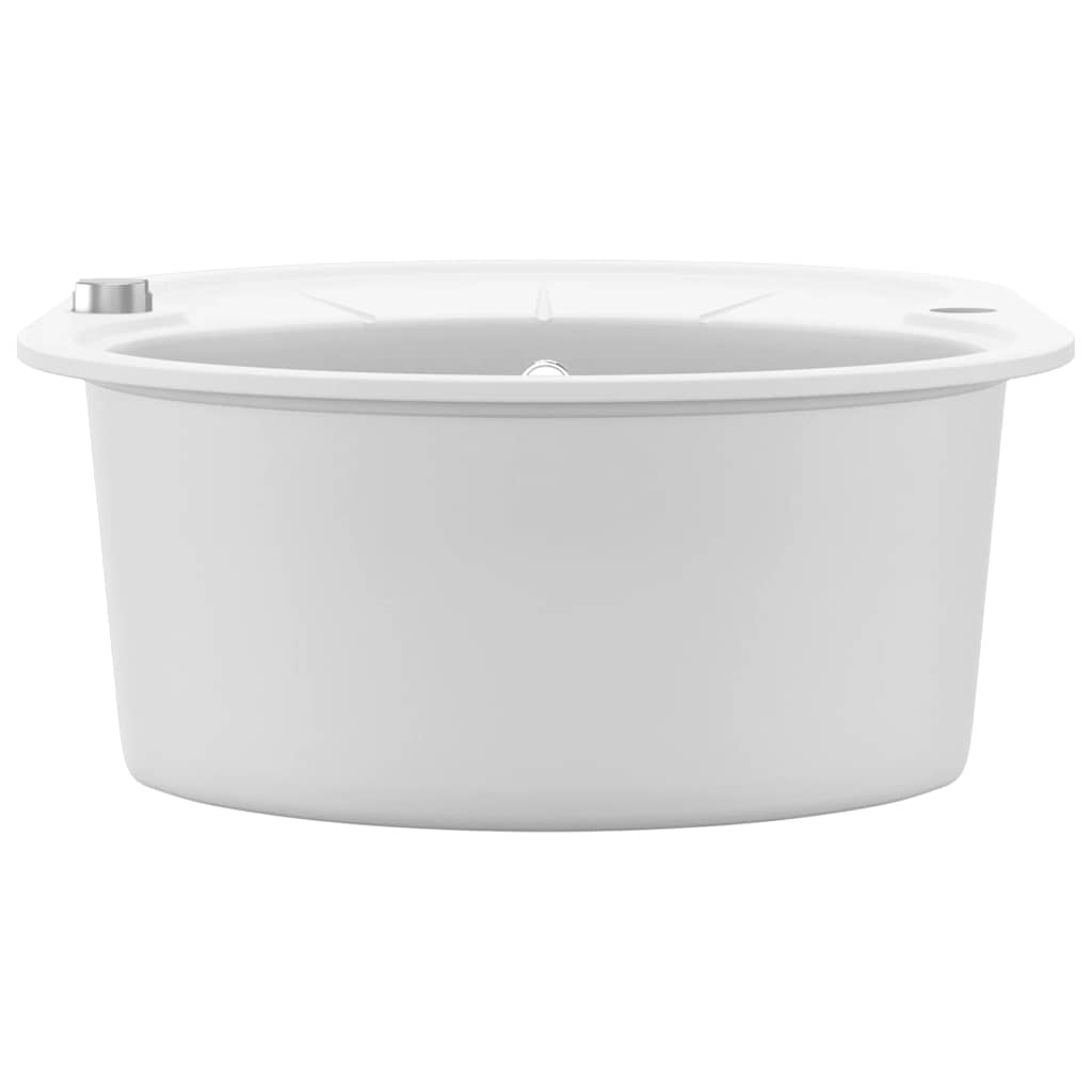 Granite Kitchen Sink Single Basin Oval White