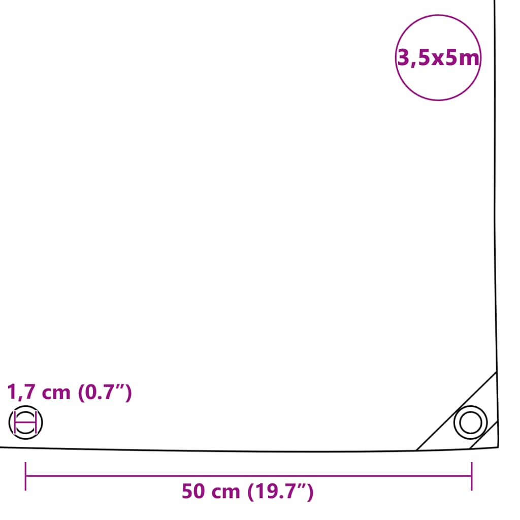 Tarpaulin 650 g/m² 3.5x5 m Green