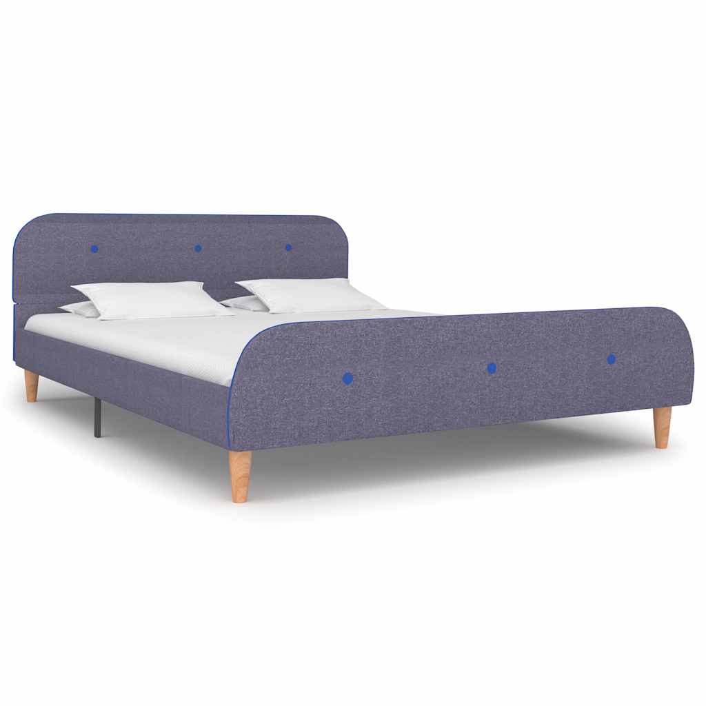 Bed Frame without Mattress Light Grey Fabric 135x190 cm Double