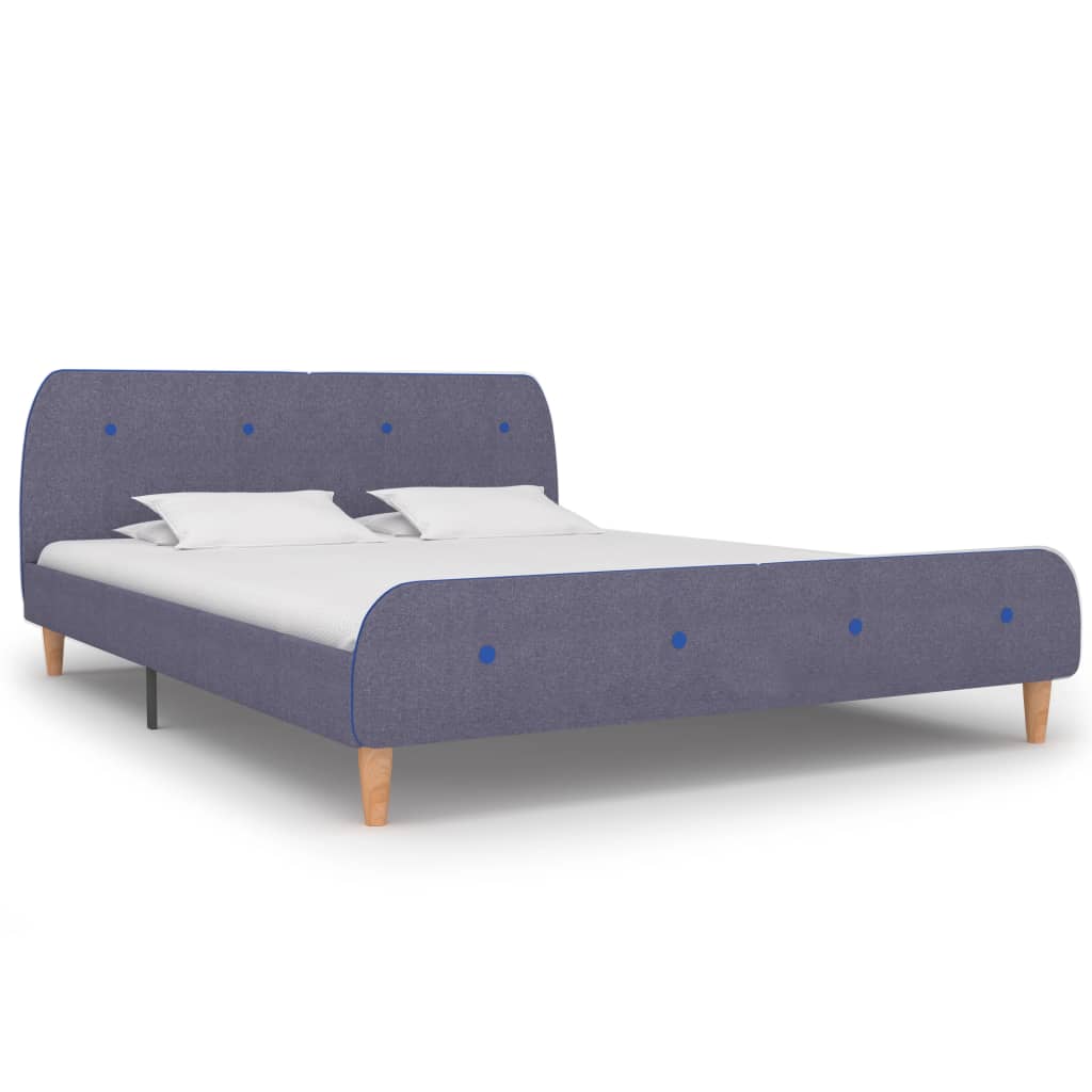 Bed Frame without Mattress Light Grey Fabric 150x200 cm King Size