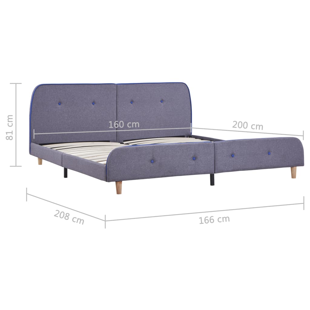 Bed Frame without Mattress Light Grey Fabric 150x200 cm King Size