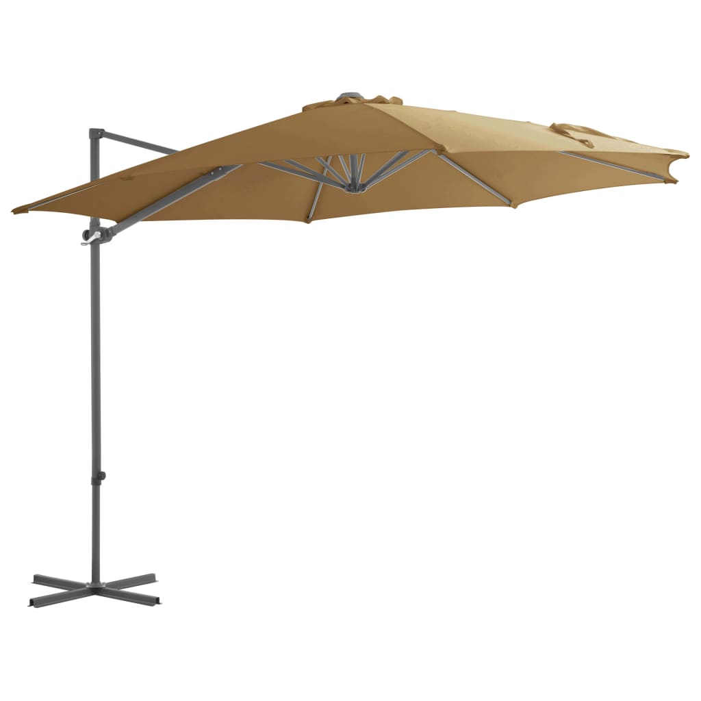 Garden Parasol with Portable Base Taupe