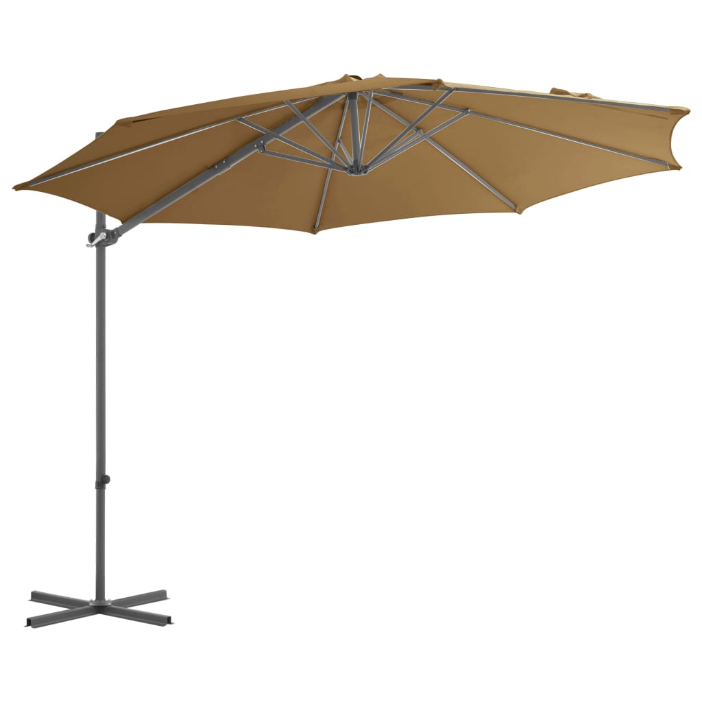 Garden Parasol with Portable Base Taupe