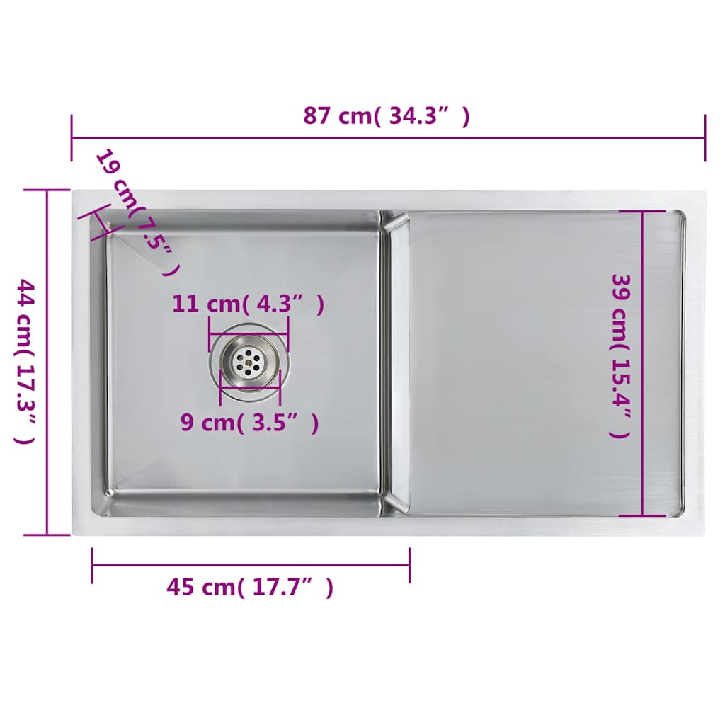 Handmade Kitchen Sink Stainless Steel