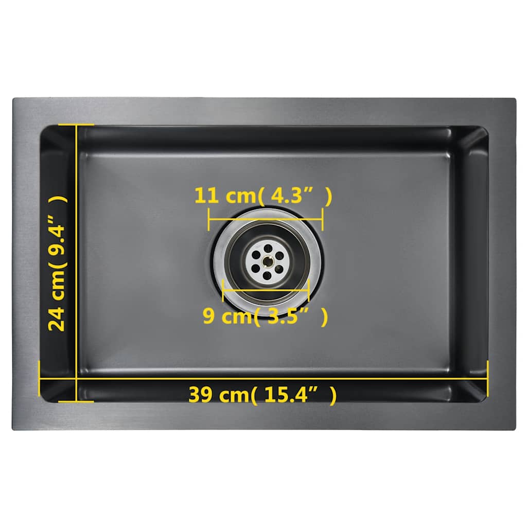 Handmade Kitchen Sink Black Stainless Steel