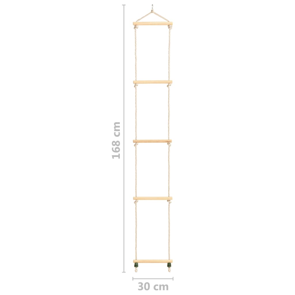 Kid's Rope Ladder Solid Wood and PE 30x168 cm