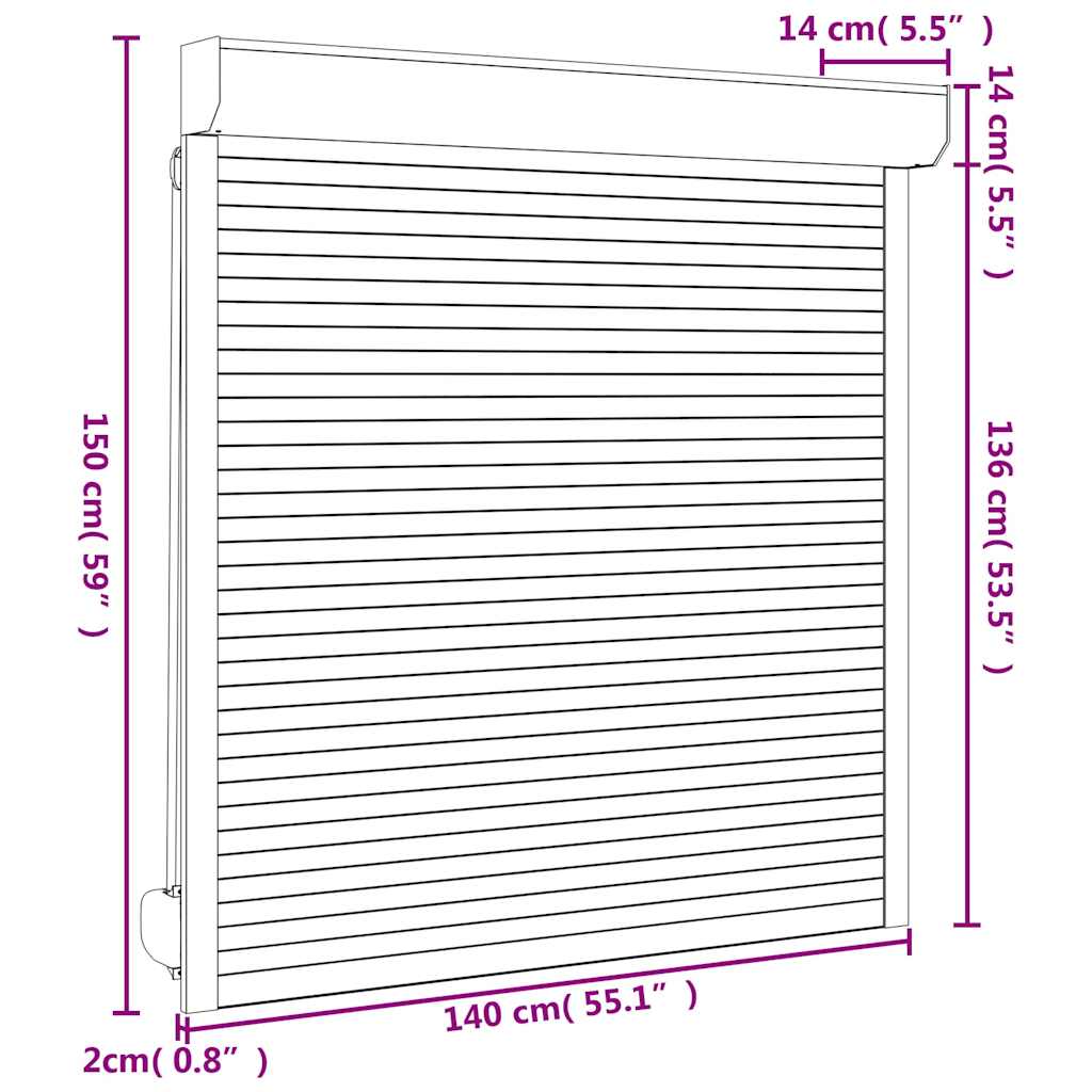 Roller Shutter Aluminium 140x150 cm White