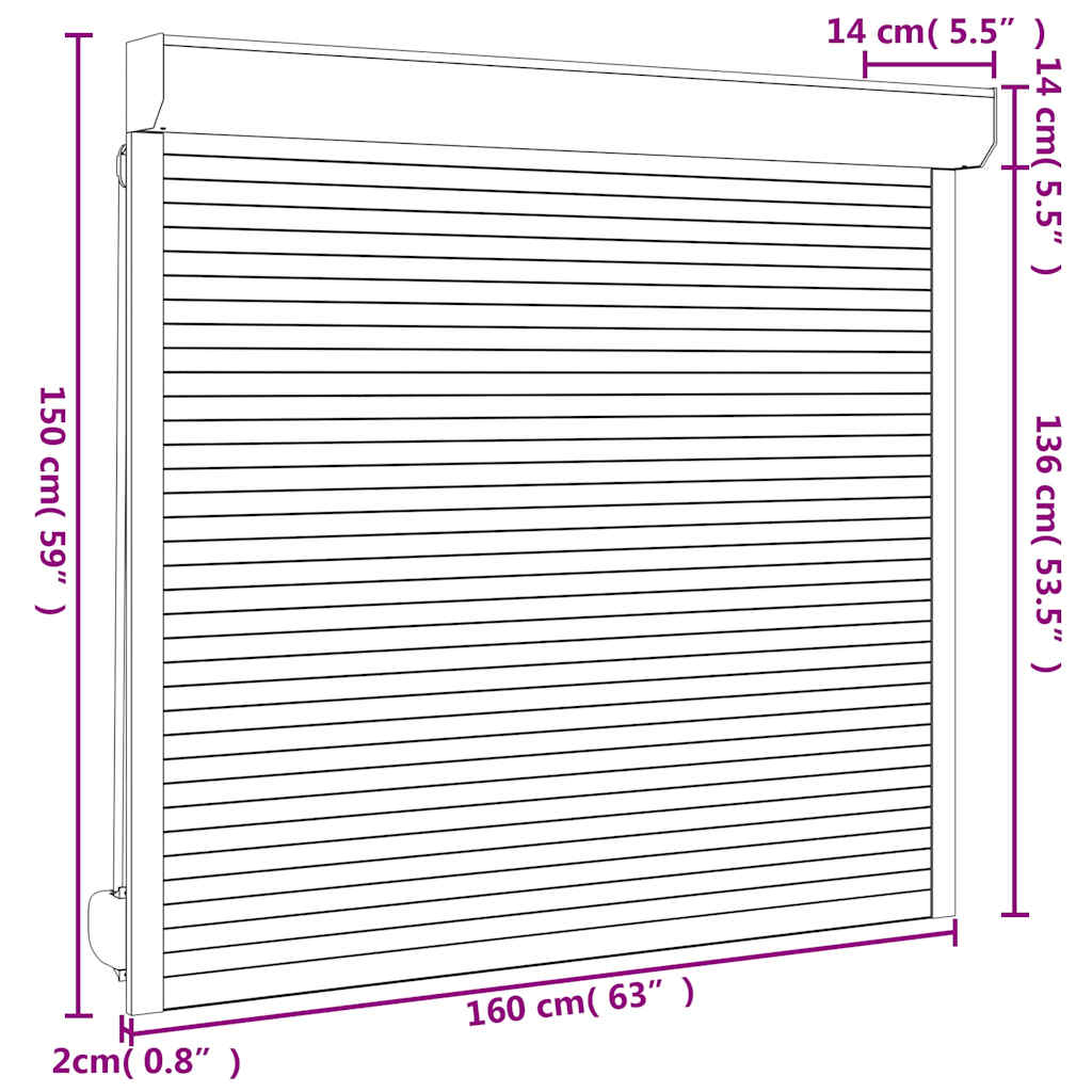 Roller Shutter Aluminium 160x150 cm White