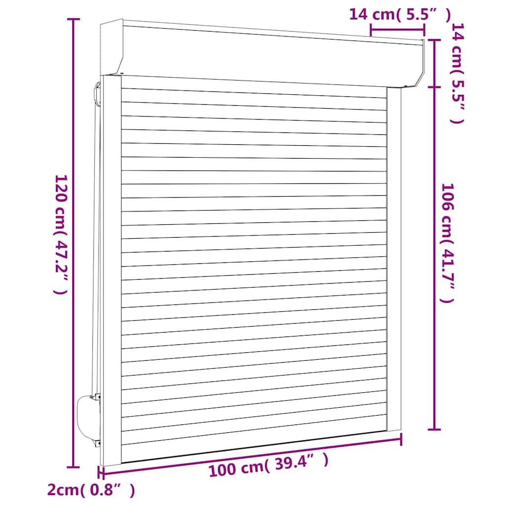 Roller Shutter Aluminium 100x120 cm Anthracite