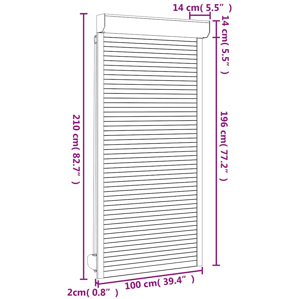 Roller Shutter Aluminium 100x210 cm Anthracite