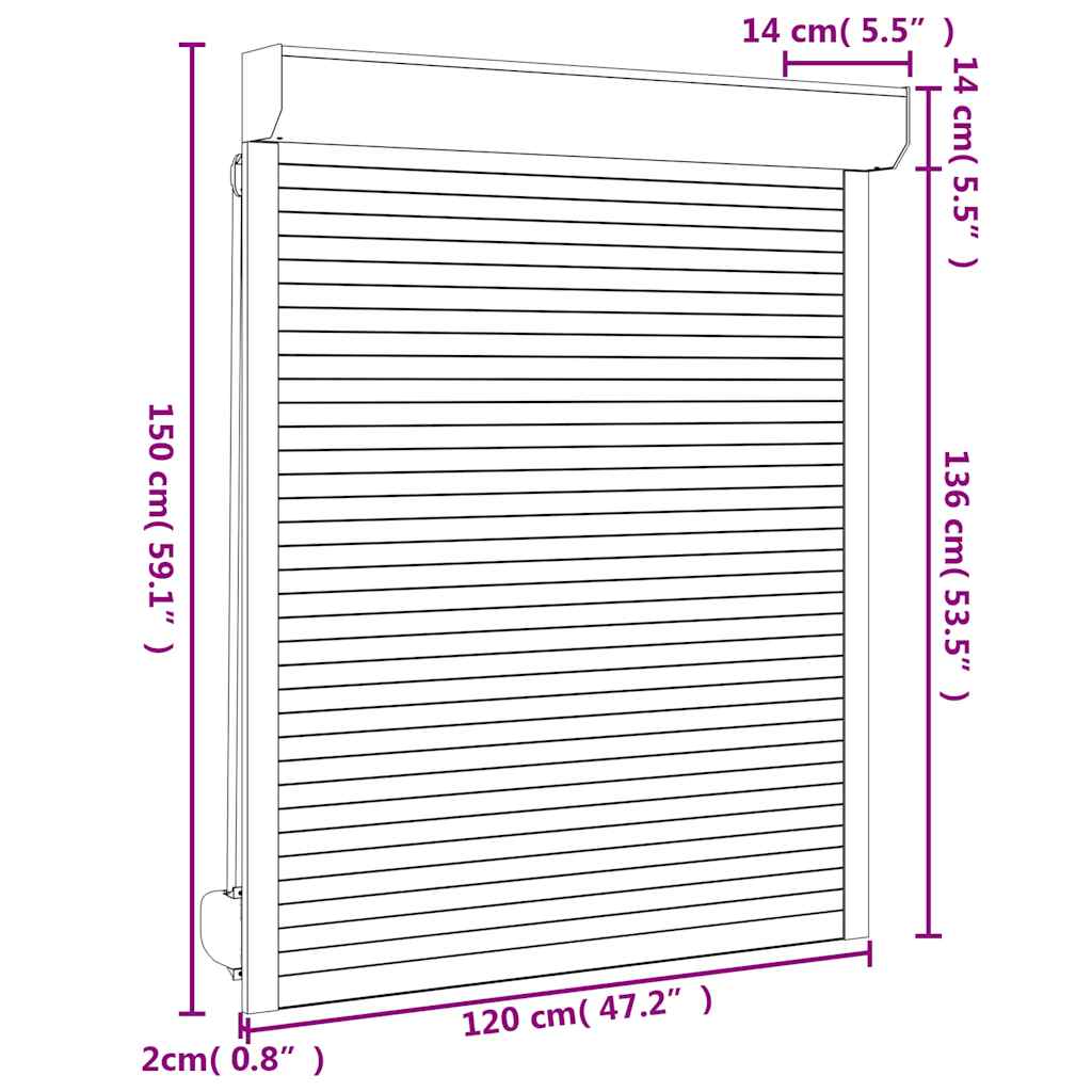 Roller Shutter Aluminium 120x150 cm Anthracite