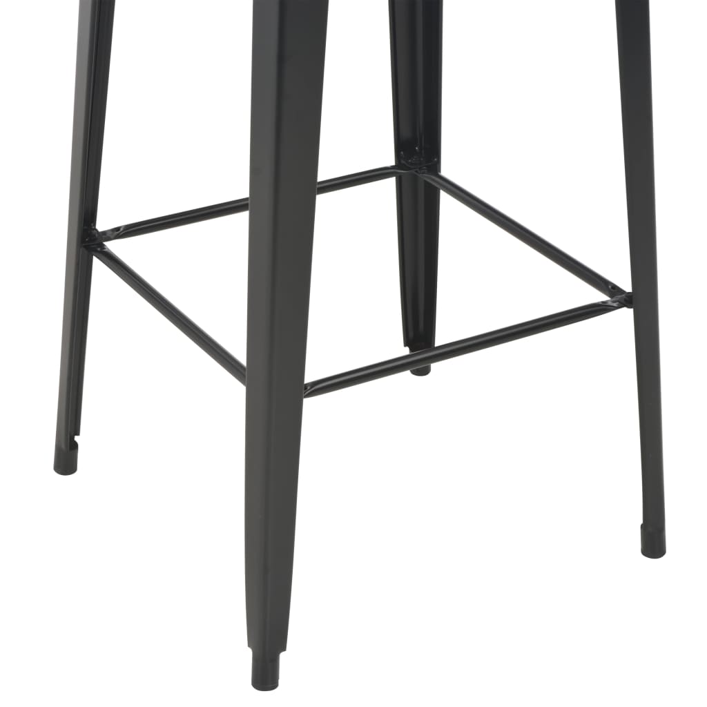 3 Piece Bar Set Steel Brown Black