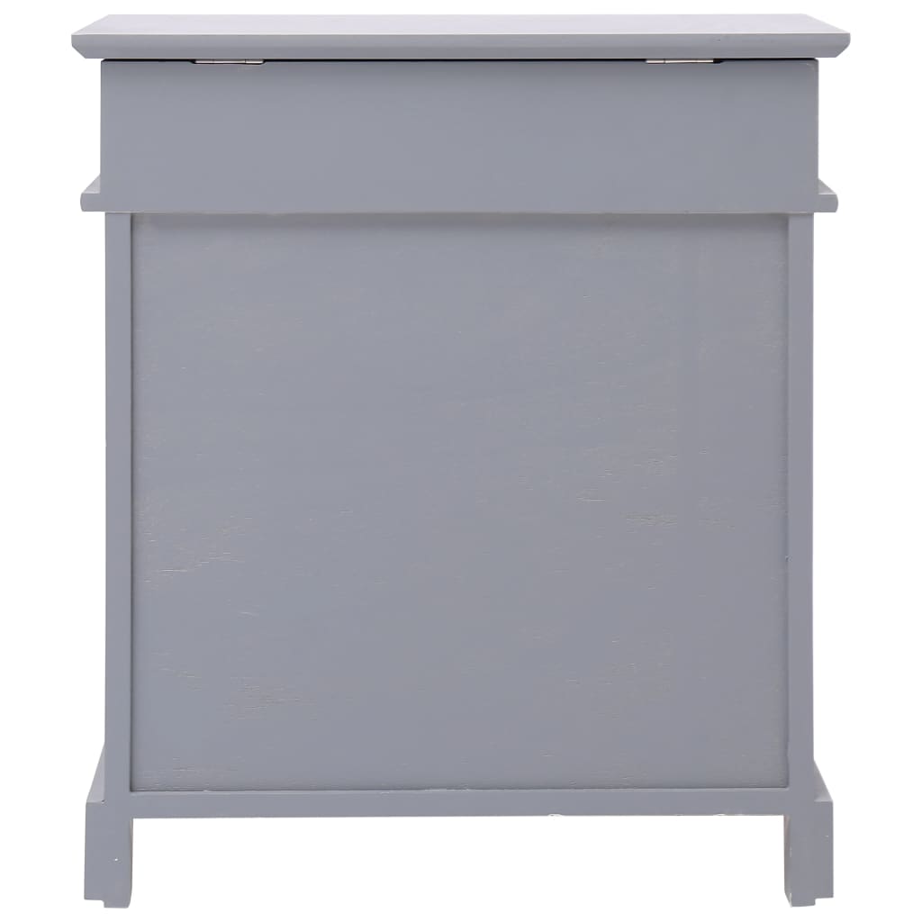 Shoe Cabinet Grey 50x28x58 cm Paulownia Wood