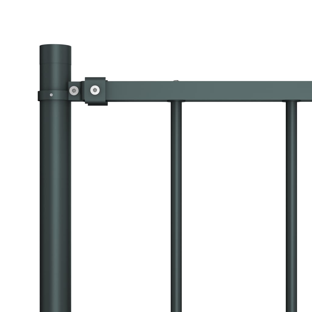 Fence Panel with Posts Powder-coated Steel 1.81x0.75 m Anthracite