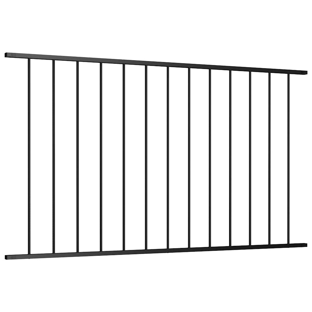 Fence Panel Powder-coated Steel 1.7x1 m Black