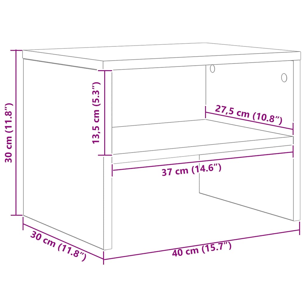 Bedside Cabinets 2 pcs White 40x30x30 cm Engineered Wood