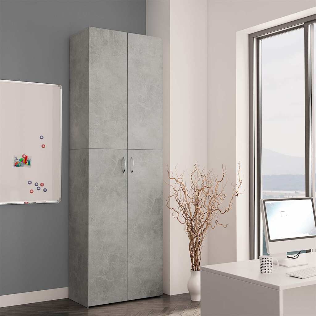 Office Cabinet Concrete Grey 60x32x190 cm Engineered Wood