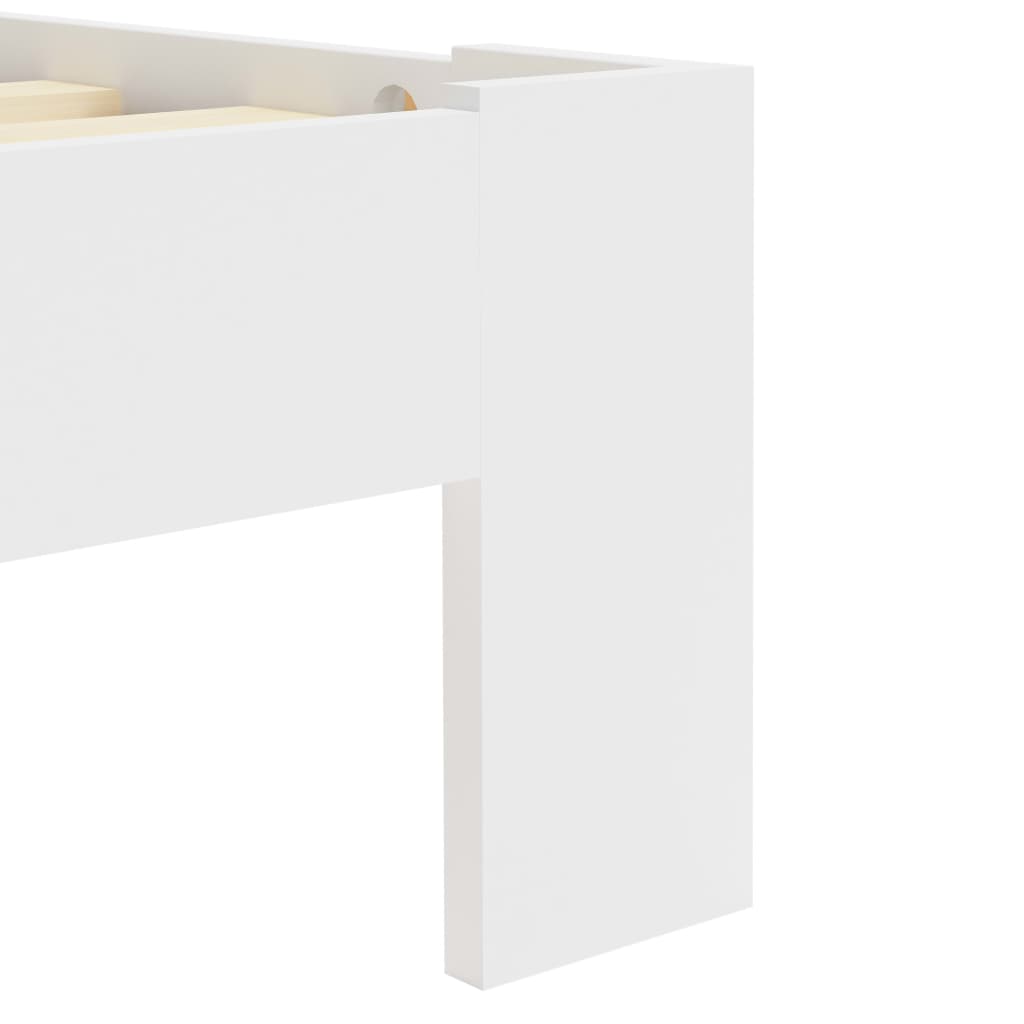 Bed Frame without Mattress White Solid Pine Wood 100x200 cm
