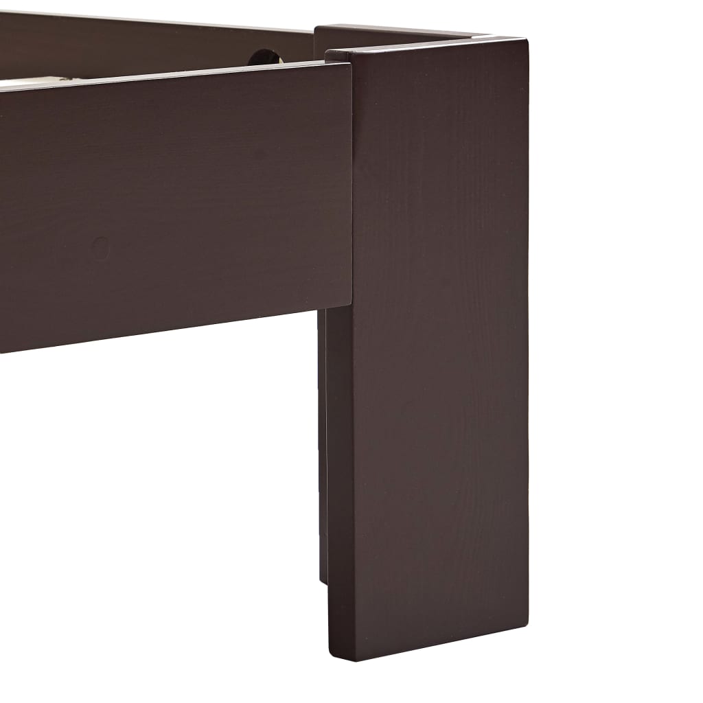 Bed Frame without Mattress Dark Brown Solid Pine Wood 120x200 cm