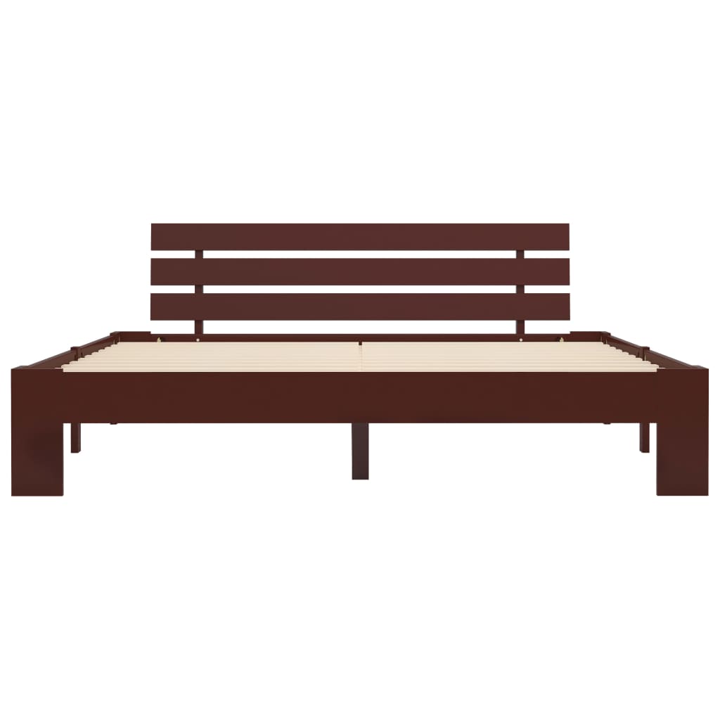 Bed Frame without Mattress Dark Brown 180x200 cm Solid Wood Pine