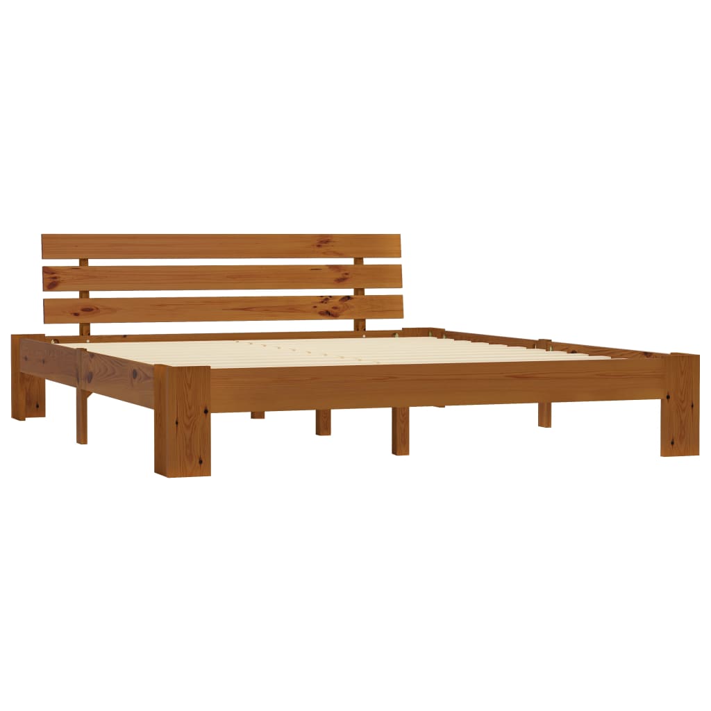 Bed Frame without Mattress Honey Brown 160x200cm Solid Wood Pine