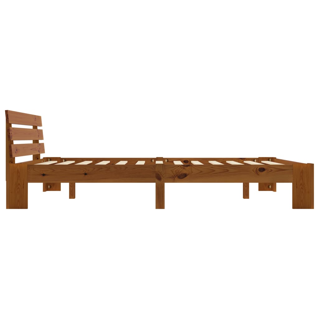 Bed Frame without Mattress Honey Brown 160x200cm Solid Wood Pine