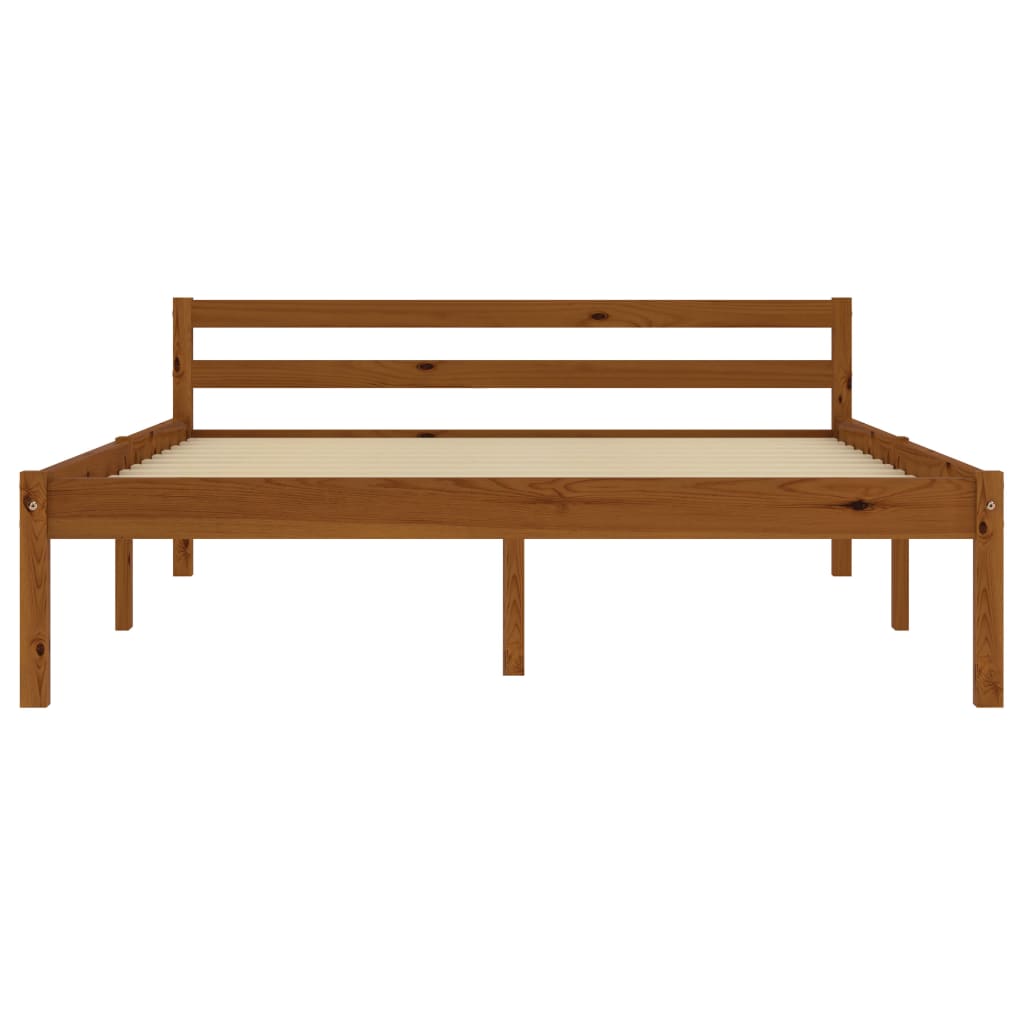Bed Frame without Mattress Honey Brown Solid Pine Wood 120x200cm
