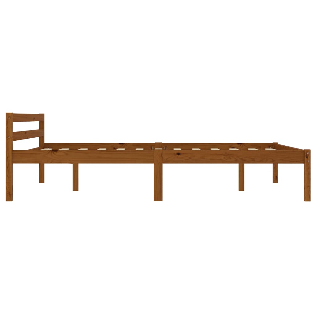 Bed Frame without Mattress Honey Brown Solid Pine Wood 120x200cm
