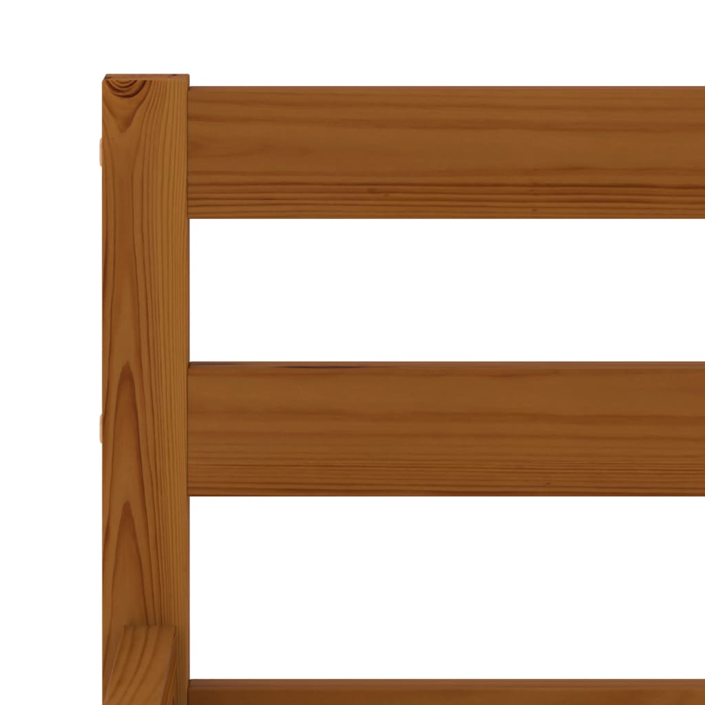 Bed Frame without Mattress Honey Brown Solid Pine Wood 120x200cm