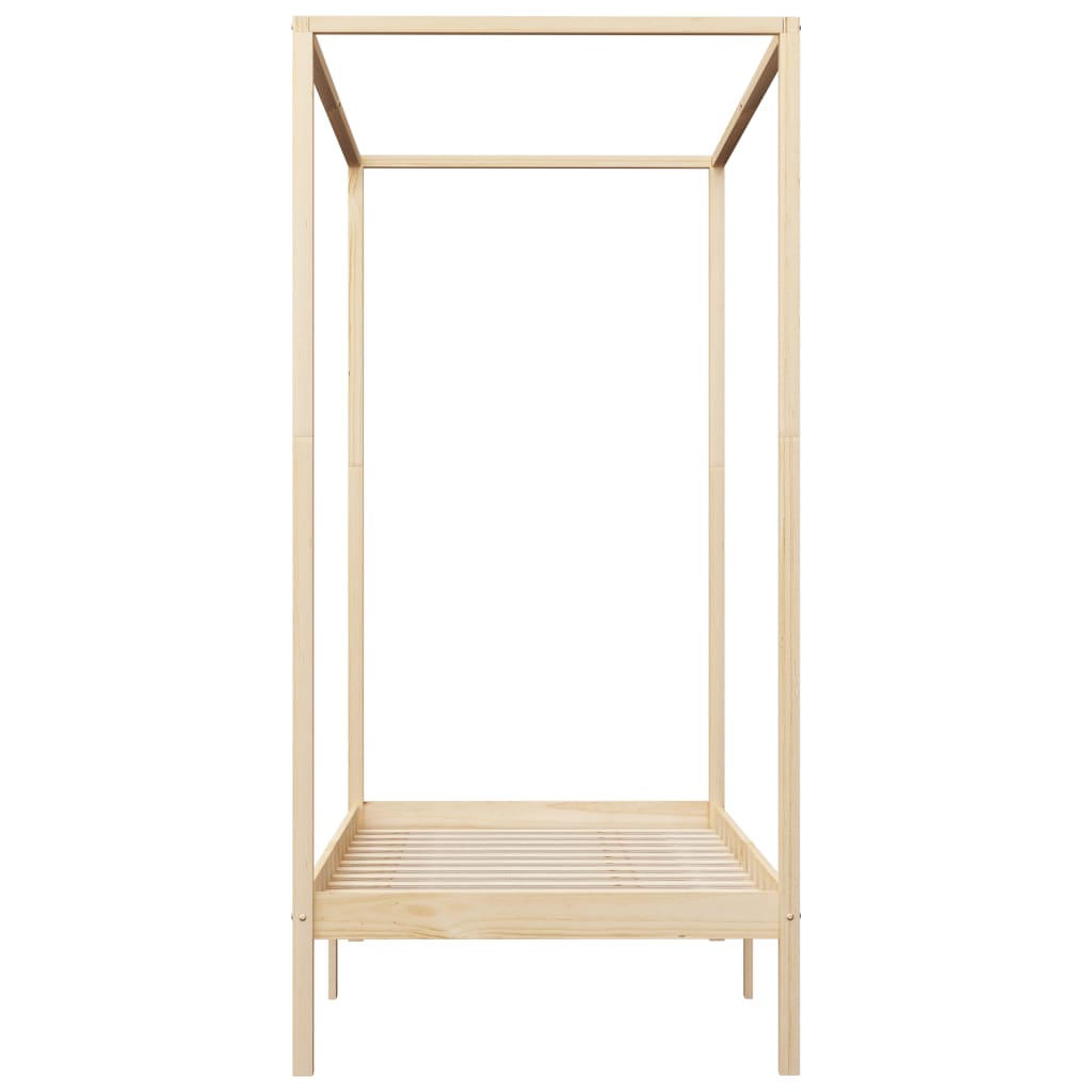 Canopy Bed Frame without Mattress Solid Wood 100x200 cm