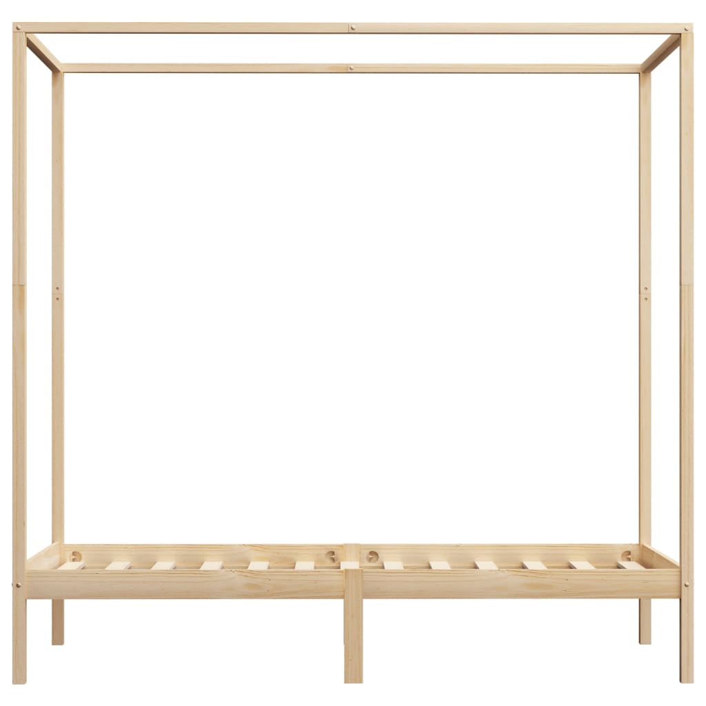 Canopy Bed Frame without Mattress Solid Wood 100x200 cm