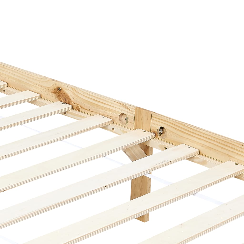 Canopy Bed Frame without Mattress Solid Wood 100x200 cm