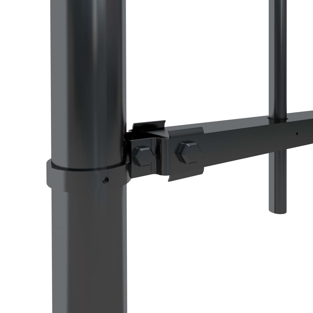 Garden Fence with Spear Top Steel 1603.5x60 cm Black