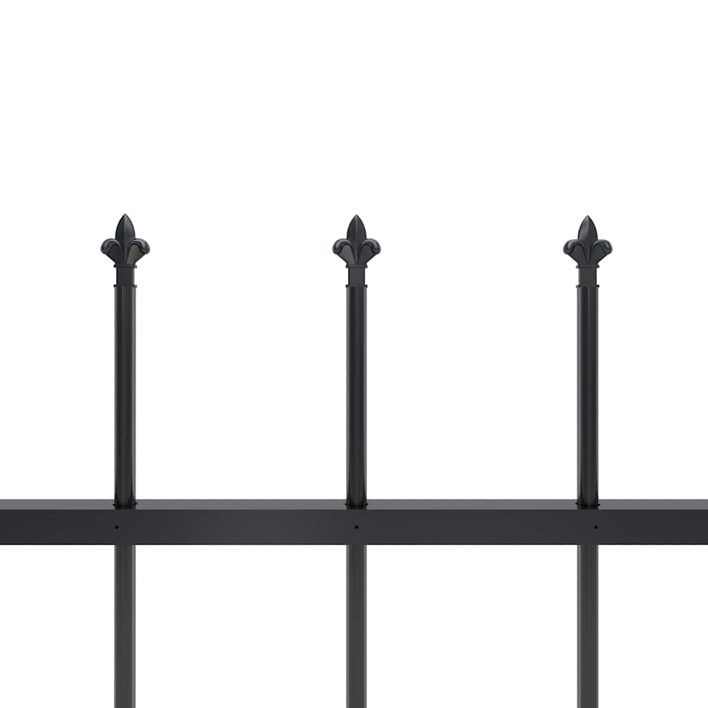 Garden Fence with Spear Top Steel 1603.5x60 cm Black