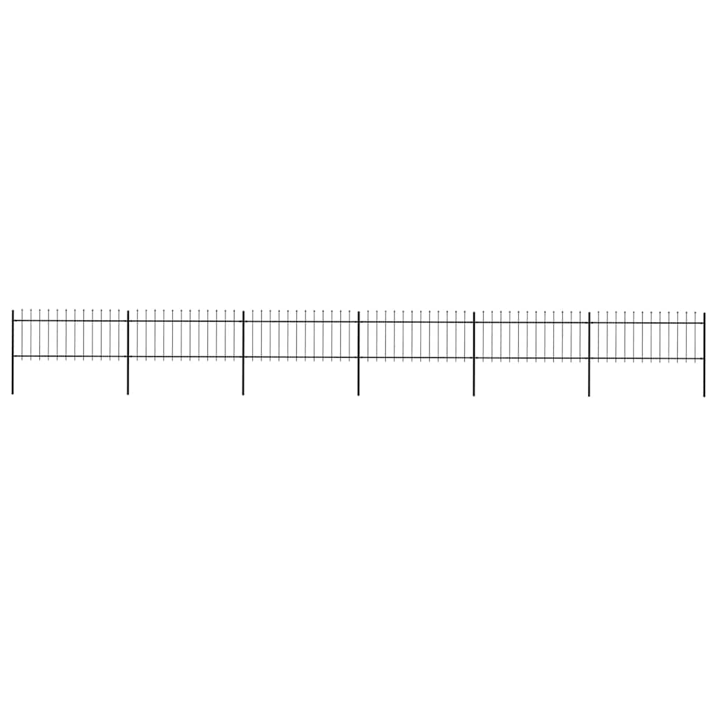 Garden Fence with Spear Top Steel 1070x80 cm Black
