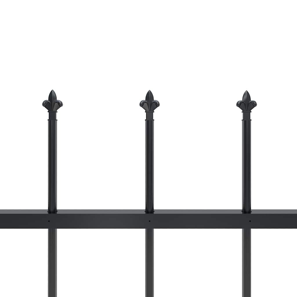 Garden Fence with Spear Top Steel 1248x100 cm Black
