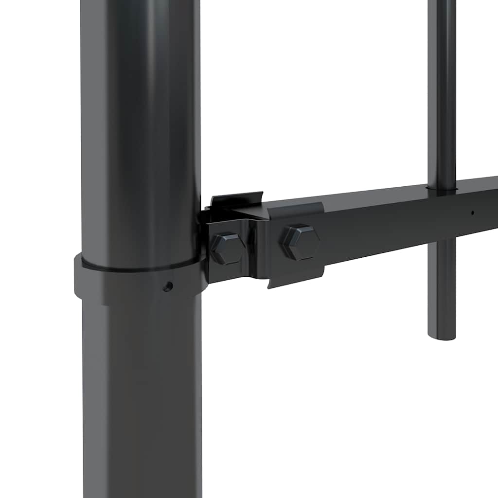 Garden Fence with Hoop Top Steel 892.5x60 cm Black