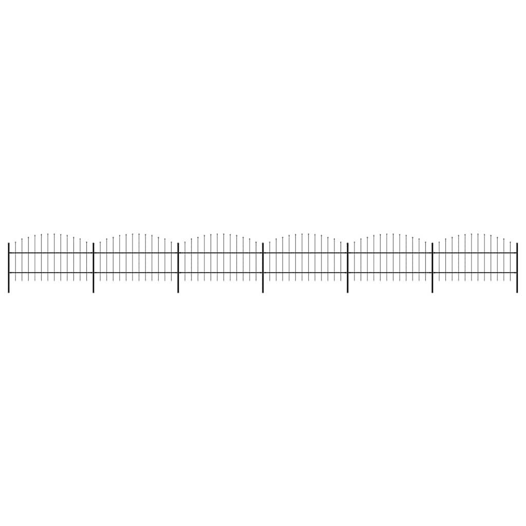Garden Fence with Spear Top Steel 1070x100 cm Black