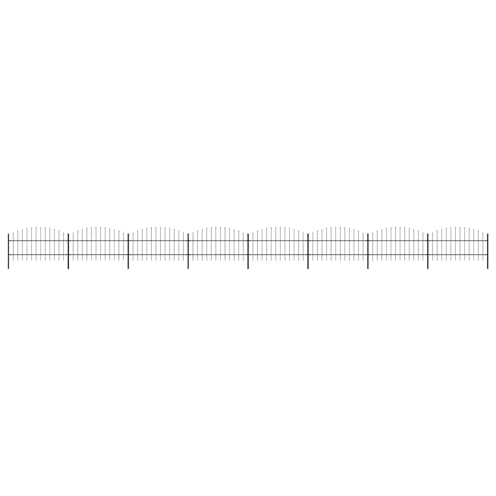 Garden Fence with Spear Top Steel 1426x100 cm Black