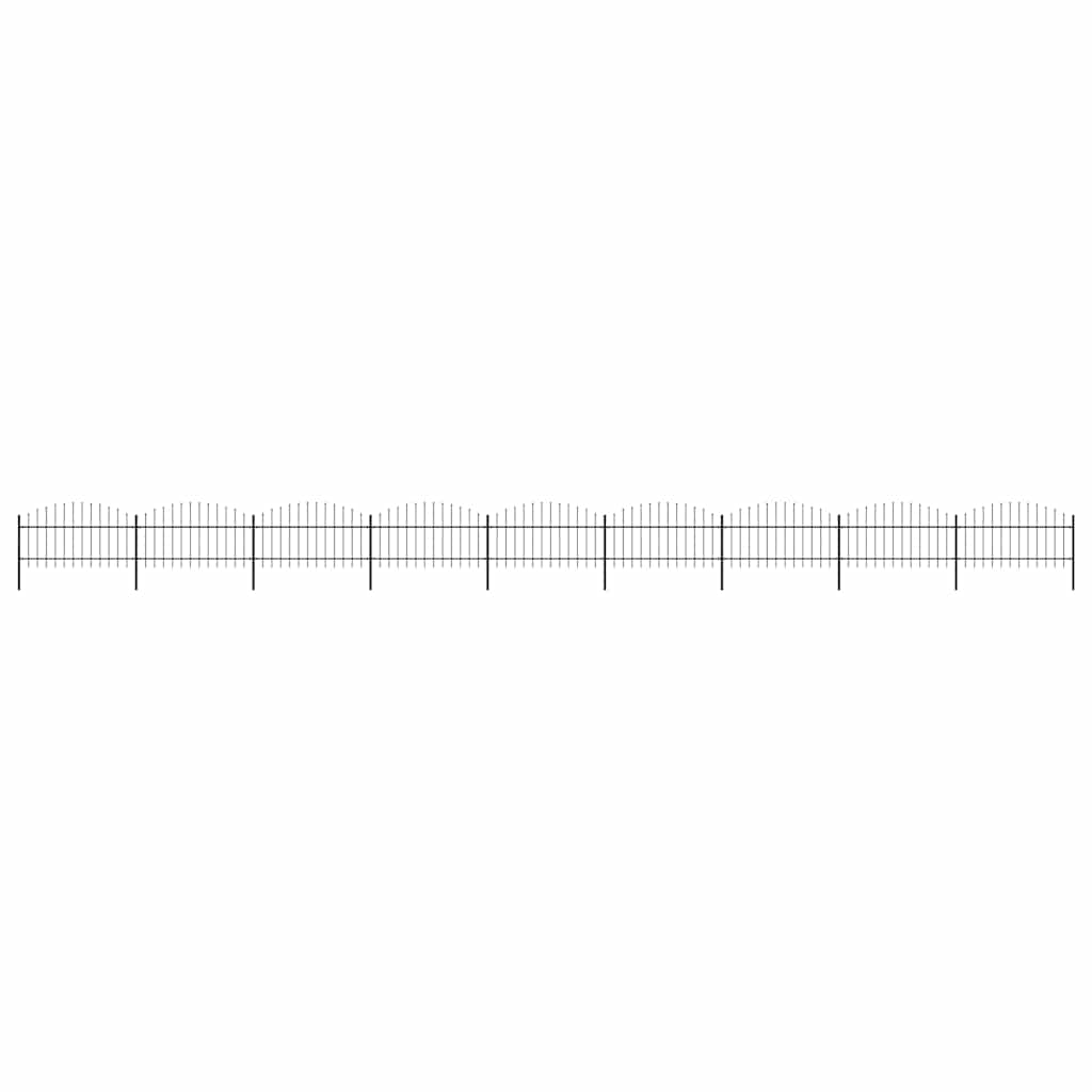 Garden Fence with Spear Top Steel 1603.5x125 cm Black