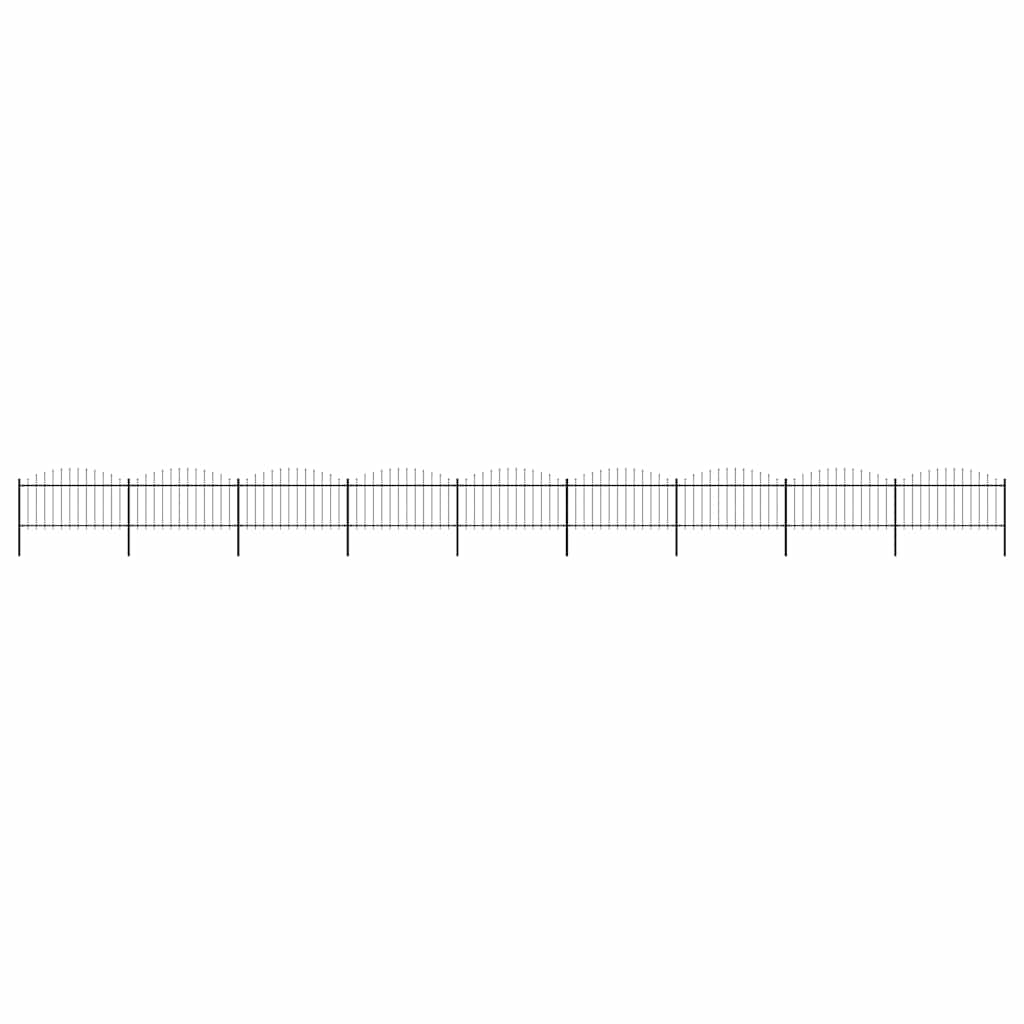 Garden Fence with Spear Top Steel 1603.5x150 cm Black