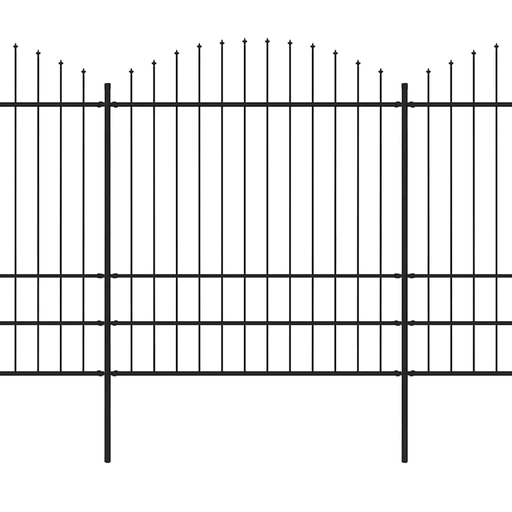 Garden Fence with Spear Top Steel 1248x200 cm Black