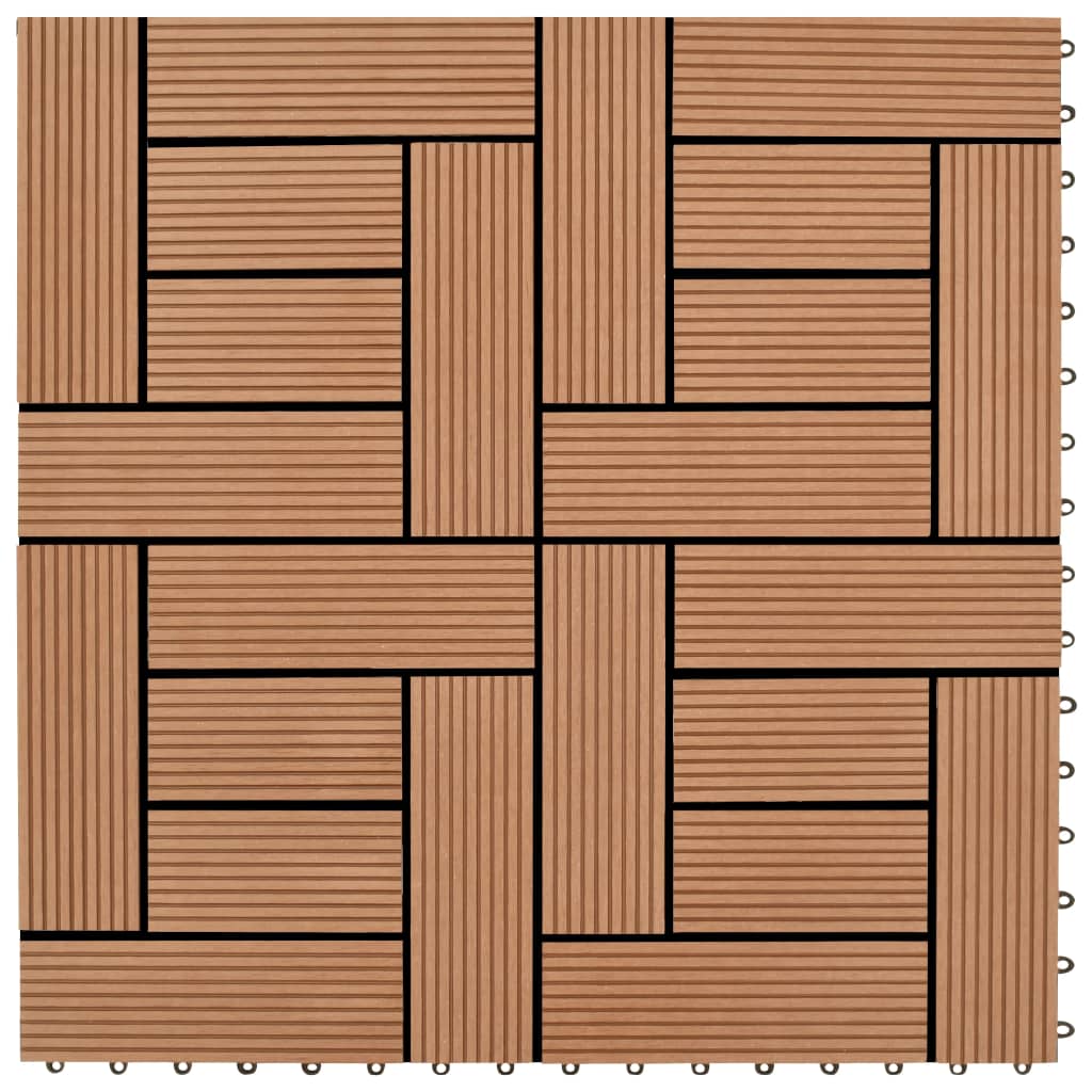 22 pcs Decking Tiles 30x30 cm 2 sqm WPC Black