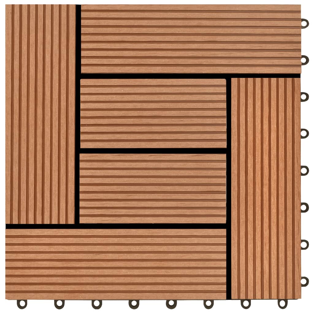 22 pcs Decking Tiles 30x30 cm 2 sqm WPC Black