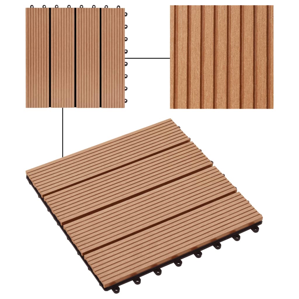 22 pcs Decking Tiles 30x30cm 2 sqm WPC Grey