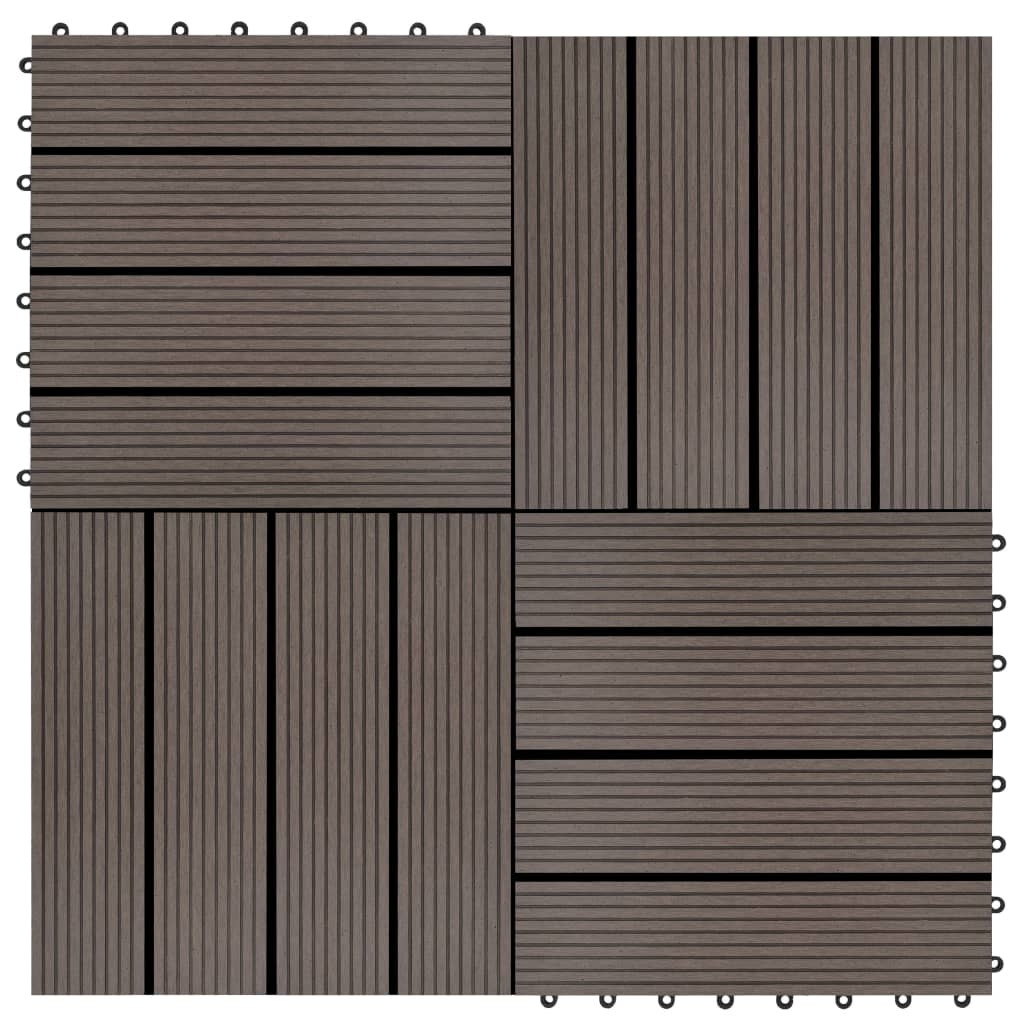 22 pcs Decking Tiles 30x30cm 2 sqm WPC Brown
